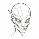 alien face tattoo design idea