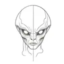 alien face tattoo design idea