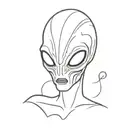 alien face tattoo design idea
