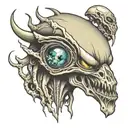 alien face tattoo design idea