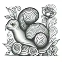 snail sitting tattoo design idea
