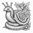 snail sitting tattoo design idea