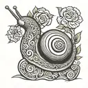 snail sitting tattoo design idea