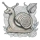 snail sitting tattoo design idea