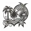 Palm Tree tattoo design idea