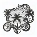Palm Tree tattoo design idea