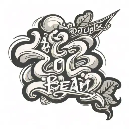 "JCO Young Bread Getta" with graffiti lettering tattoo design idea