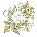 wreath circle frame leaf ornate   tattoo design idea