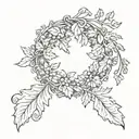 wreath circle frame leaf ornate   tattoo design idea