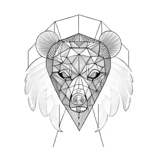 angel bear face tattoo design idea