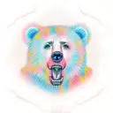 angel bear face tattoo design idea