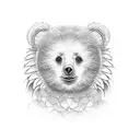 angel bear face tattoo design idea