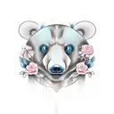 angel bear face tattoo design idea