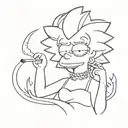 Lisa Simpson smoking tattoo design idea