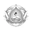 Tree with the roots in an upside down triangle Earth sign symbol tattoo design idea