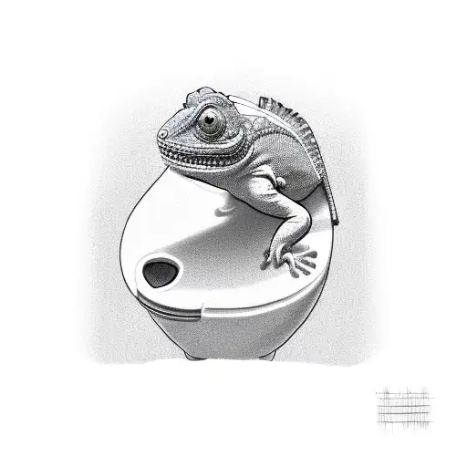 toilet paper with a chameleon on it tattoo design idea