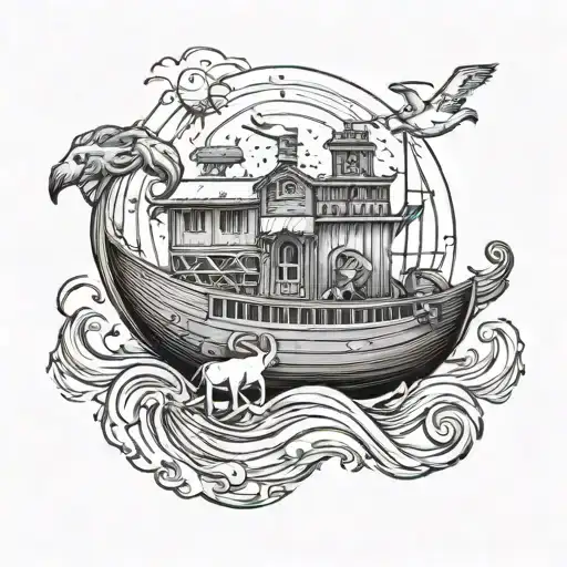 noahs ark themed tattoo tattoo design idea