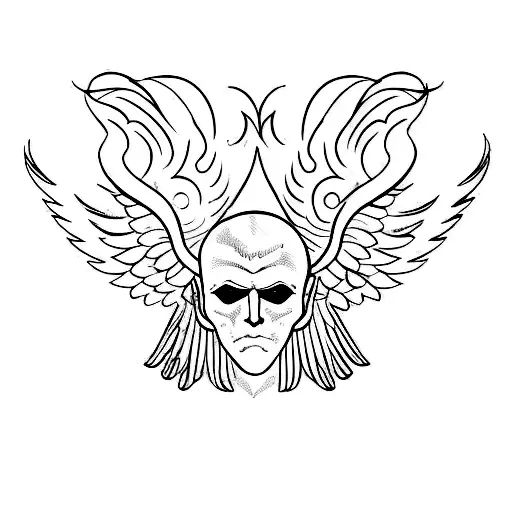 devil and angel wings tattoo design idea