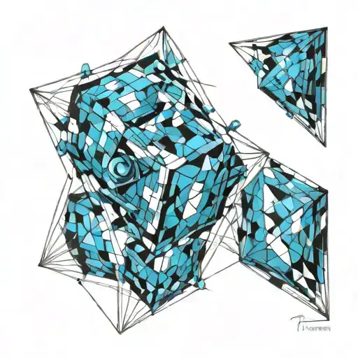 tesseract cube tattoo design idea