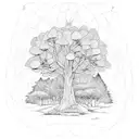willow tree with fairies tattoo design idea