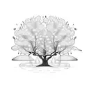 willow tree with fairies tattoo design idea