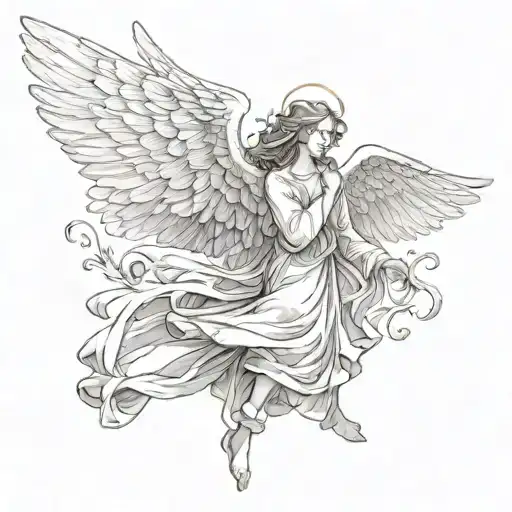 Seraphim realistic angel tattoo design idea