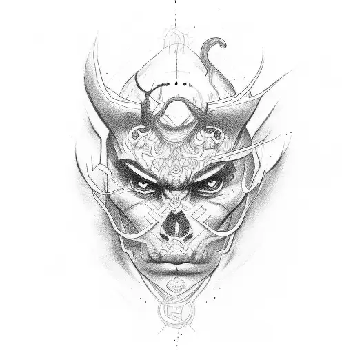 person breaking free from demons tattoo design idea