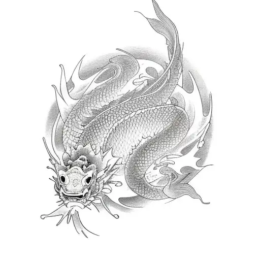 koi fish and dragon tattoo