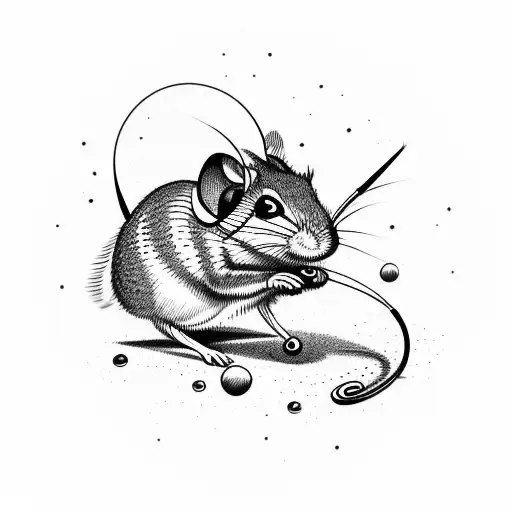 Grasshopper mouse with circle glasses and mustache  tattoo design idea