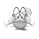 mouse with small circular glasses and whisker mustache  tattoo design idea
