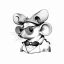 mouse with glasses and a mustache  tattoo design idea