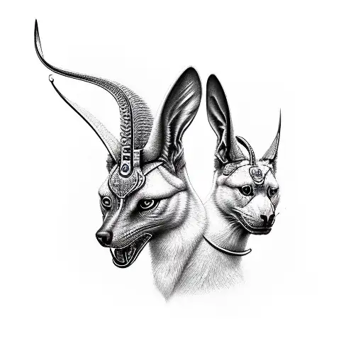 Horus and Anubis tattoo design idea