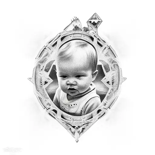 mom dad child  tattoo design idea