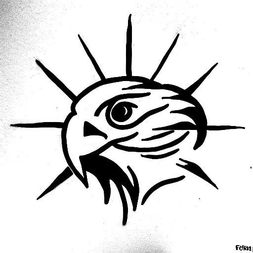 eagle with sun tattoo design idea