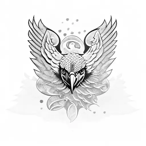 eagle wings with sun raya tattoo design idea