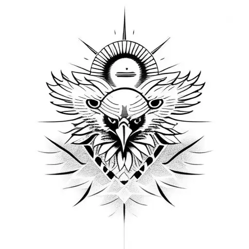 tribal eagle wings tattoo