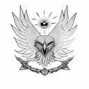 eagle wings with sun raya tattoo design idea