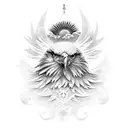 eagle wings with sun raya tattoo design idea