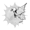eagle wings with sun raya tattoo design idea