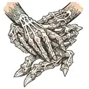 skeleton hand touching hand   tattoo design idea