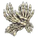 skeleton hand touching hand   tattoo design idea