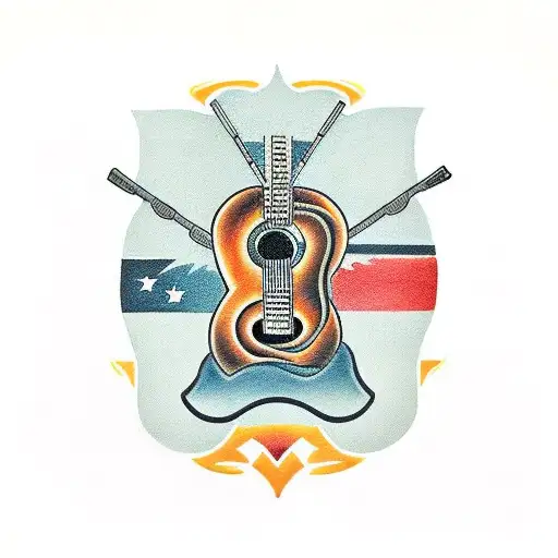 guitar paul and tab tattoo design idea