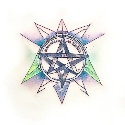 les paul pentagram tattoo design idea