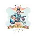 guitar paul and tab tattoo design idea