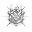 Incorporate electrical engineering symbols into a tattoo inspired by video games tattoo design idea