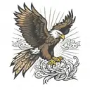 bald eagle wings spread upwards tattoo design idea