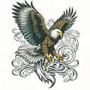 bald eagle wings spread upwards tattoo design idea