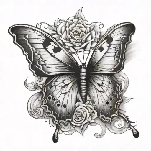 sharp butterfly and tling tattoo design idea