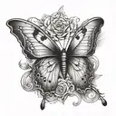 sharp butterfly and tling tattoo design idea