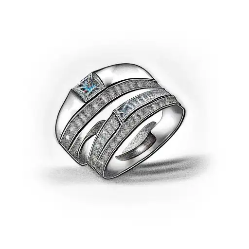 men's wedding ring, biker style, colour red and white word : Anastasia tattoo design idea